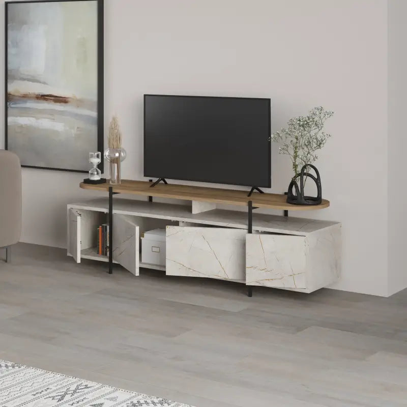 Hanley Modern TV Stand Multimedia Centre Unit With Storage Cabinet 160cm