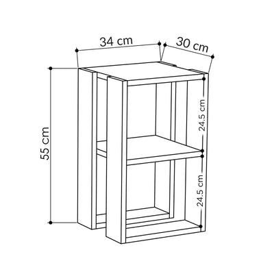 Lonie Bedside Table 34cm – Decortie