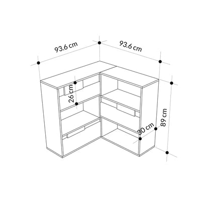 Molly Corner Bookcase No.3 89cm – Decortie