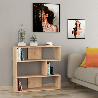 Molly Modern Bookcase Display Unit No.1 Short 89cm in Oak