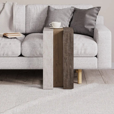 Muju Modern C Shape Table Multipurpose H 57cm - Lagina,Hitit,Dark Coffee Side