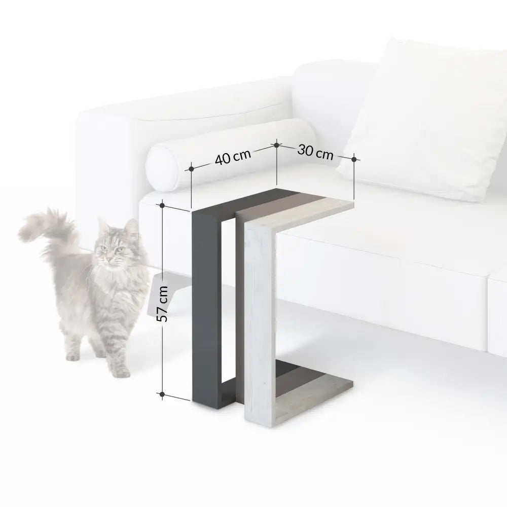 Muju Modern C Shape Table Multipurpose H 57cm - Side