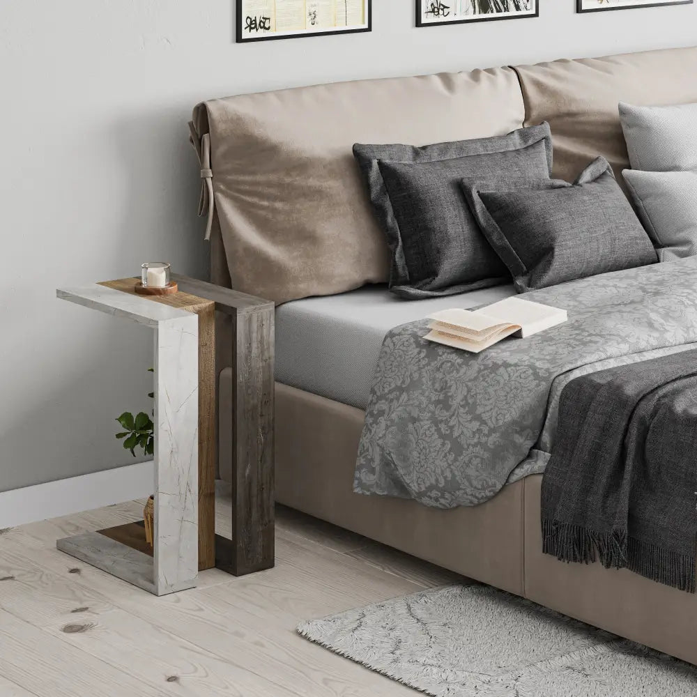 Muju Modern C Shape Table Multipurpose H 57cm - Side