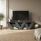 Ralla Modern TV Stand Multimedia Centre With Shelves 158cm in Anthracite