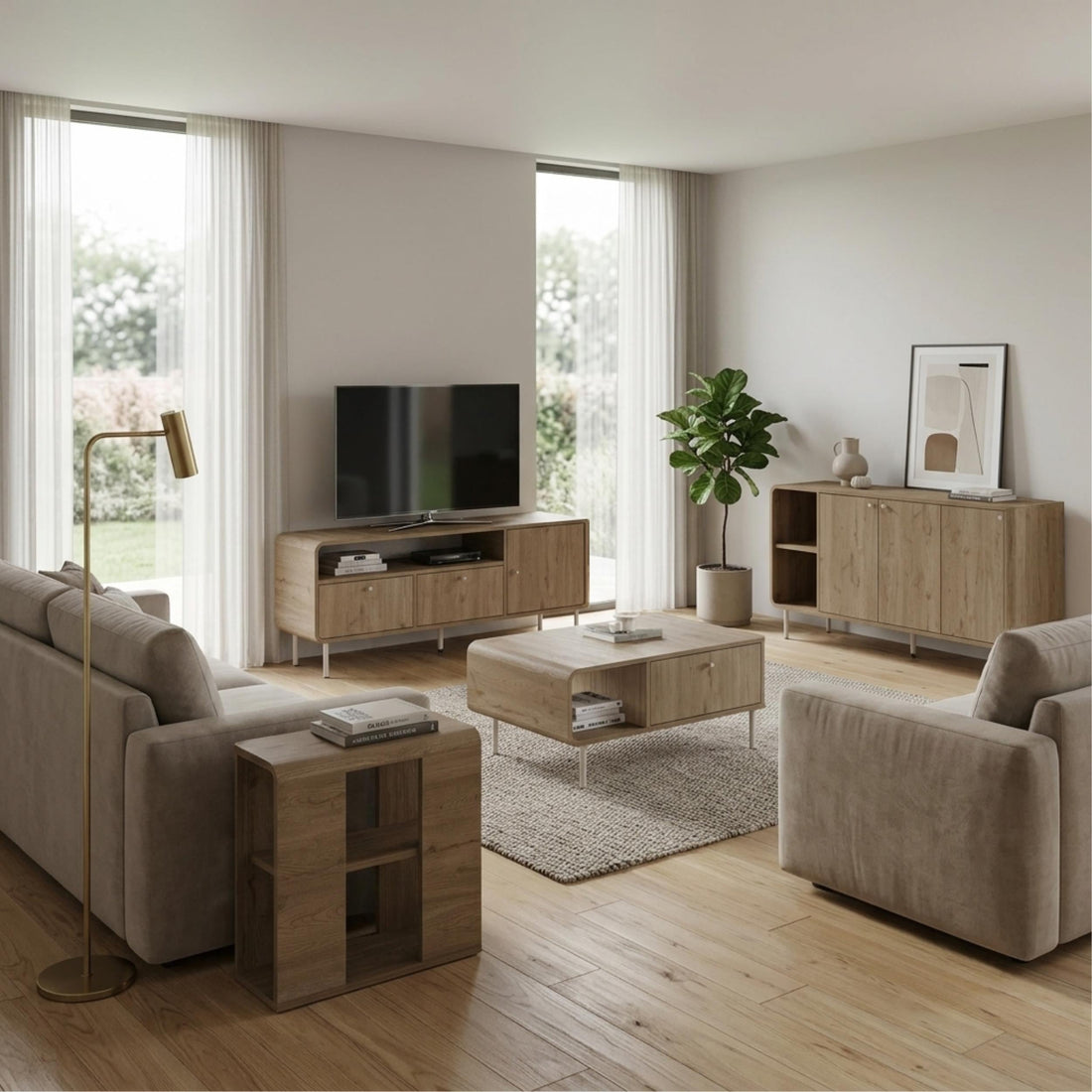 Colia Modern Living Room Furniture Set - 4 Piece