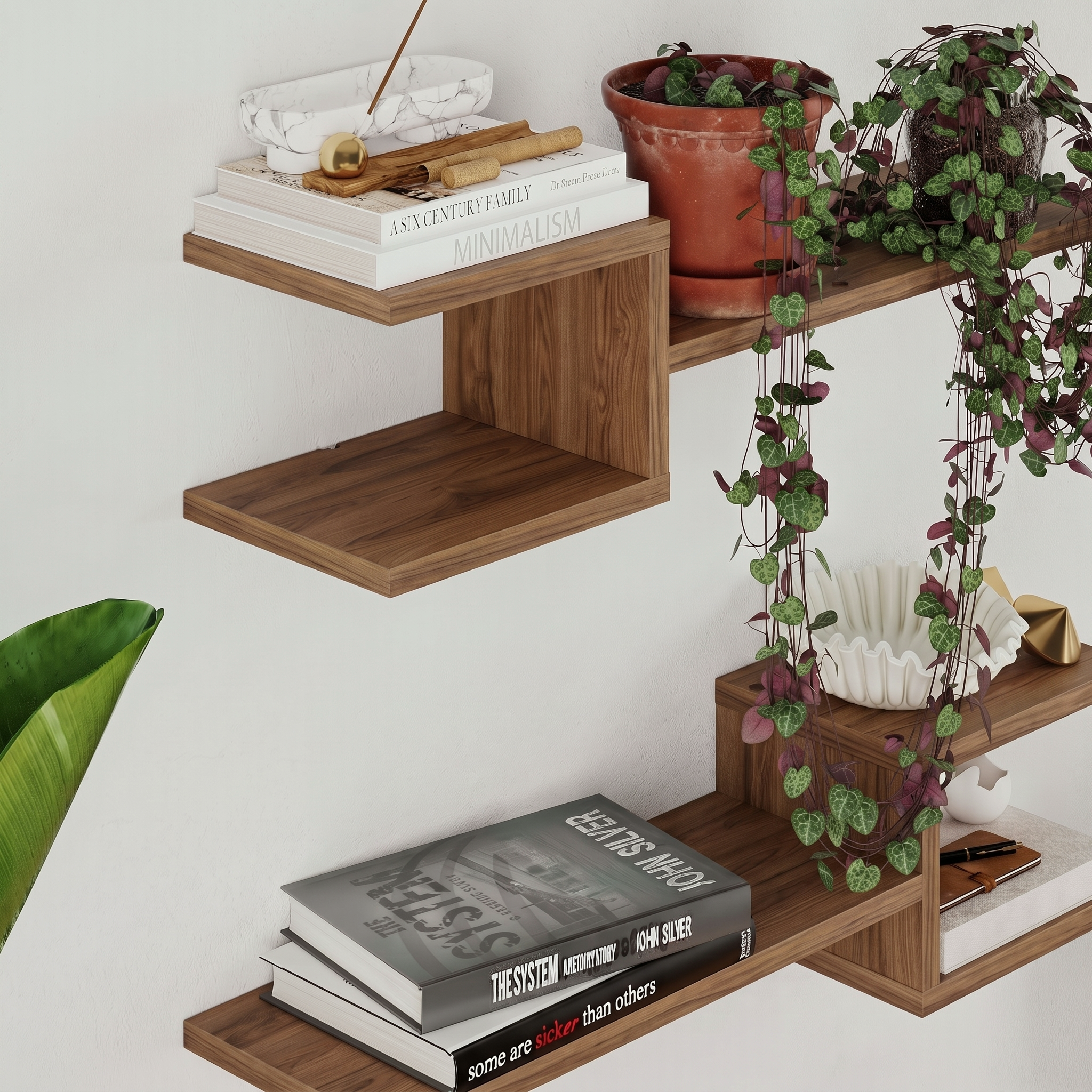 Fork Modern Floating Shelf Set 18.2cm Short – Deep Oud