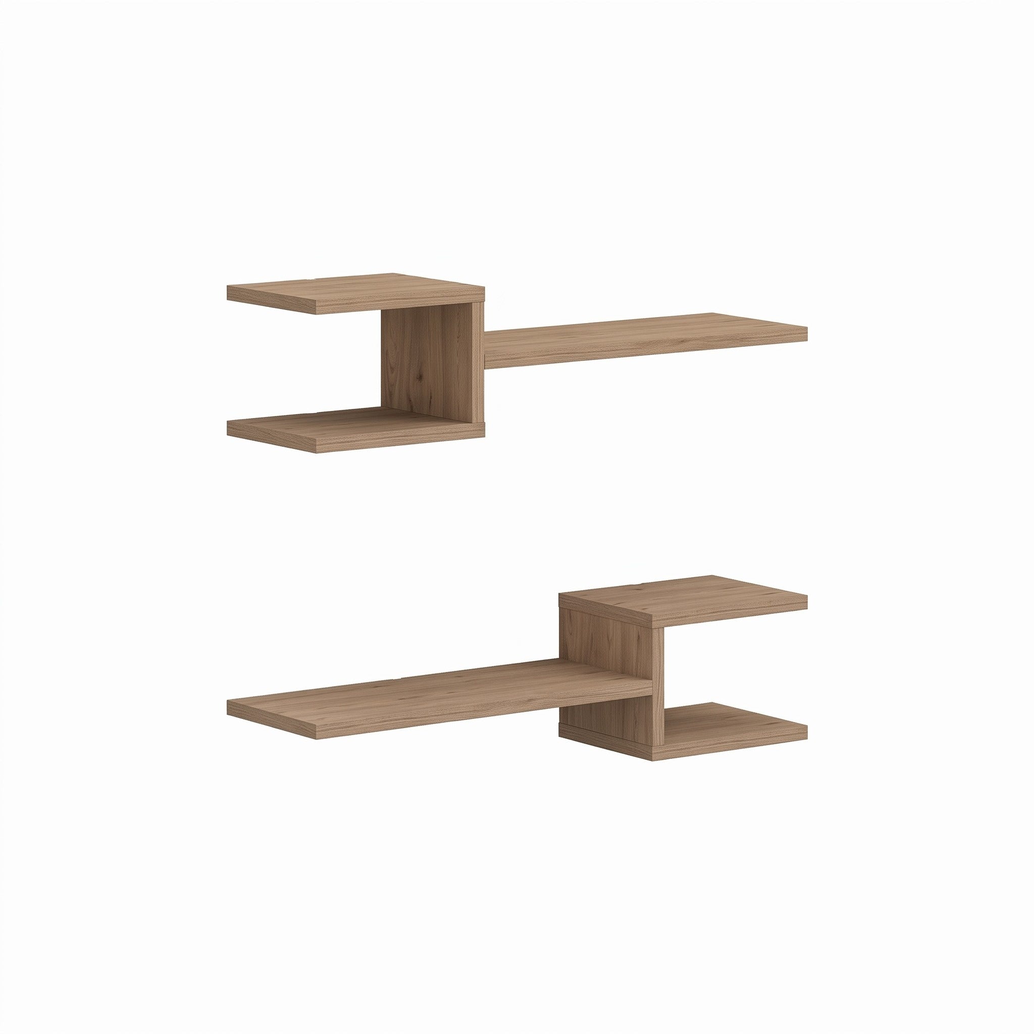 Fork Modern Floating Shelf Set 18.2cm Short – Natural Oak