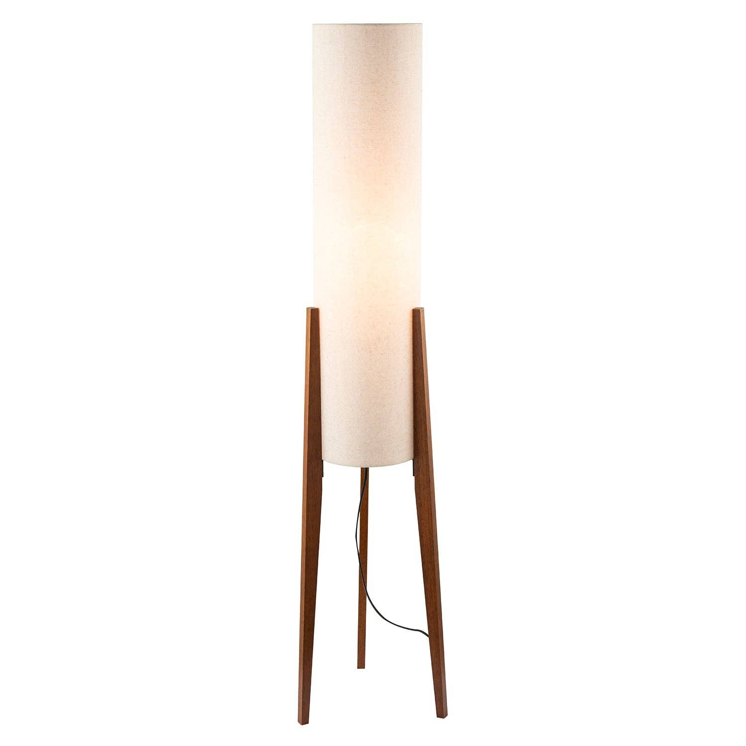 Tripod Floor Lamp 130cm | Natural Linen Shade, Dark Wood Legs