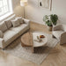 Aloeva Modern Round Coffee Table – Travertine,Deep Oud