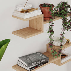 Fork Modern Floating Shelf Set 18.2cm Short – Saphire Oak