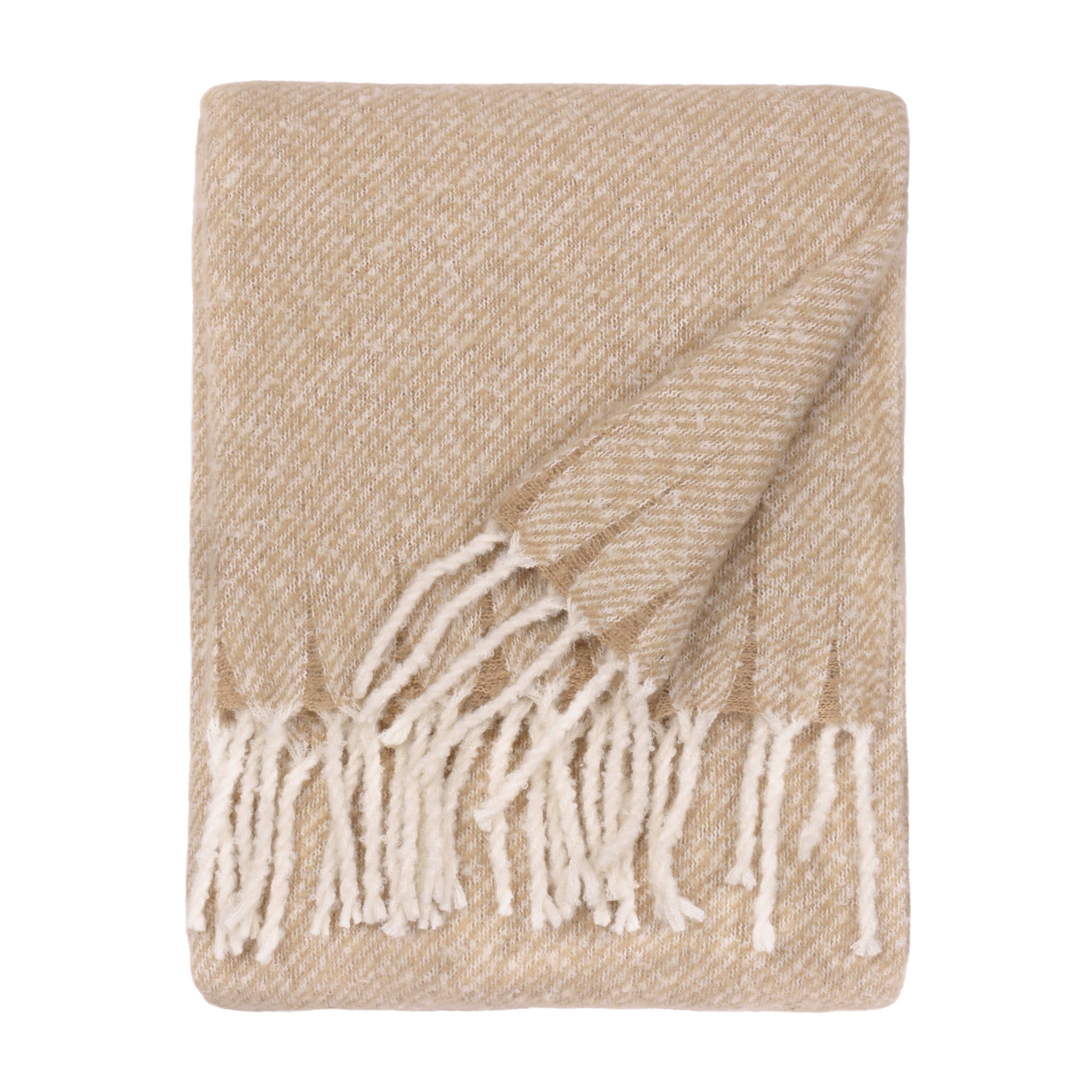 Isla Woven Throw 130x180cm | Natural with Tassels