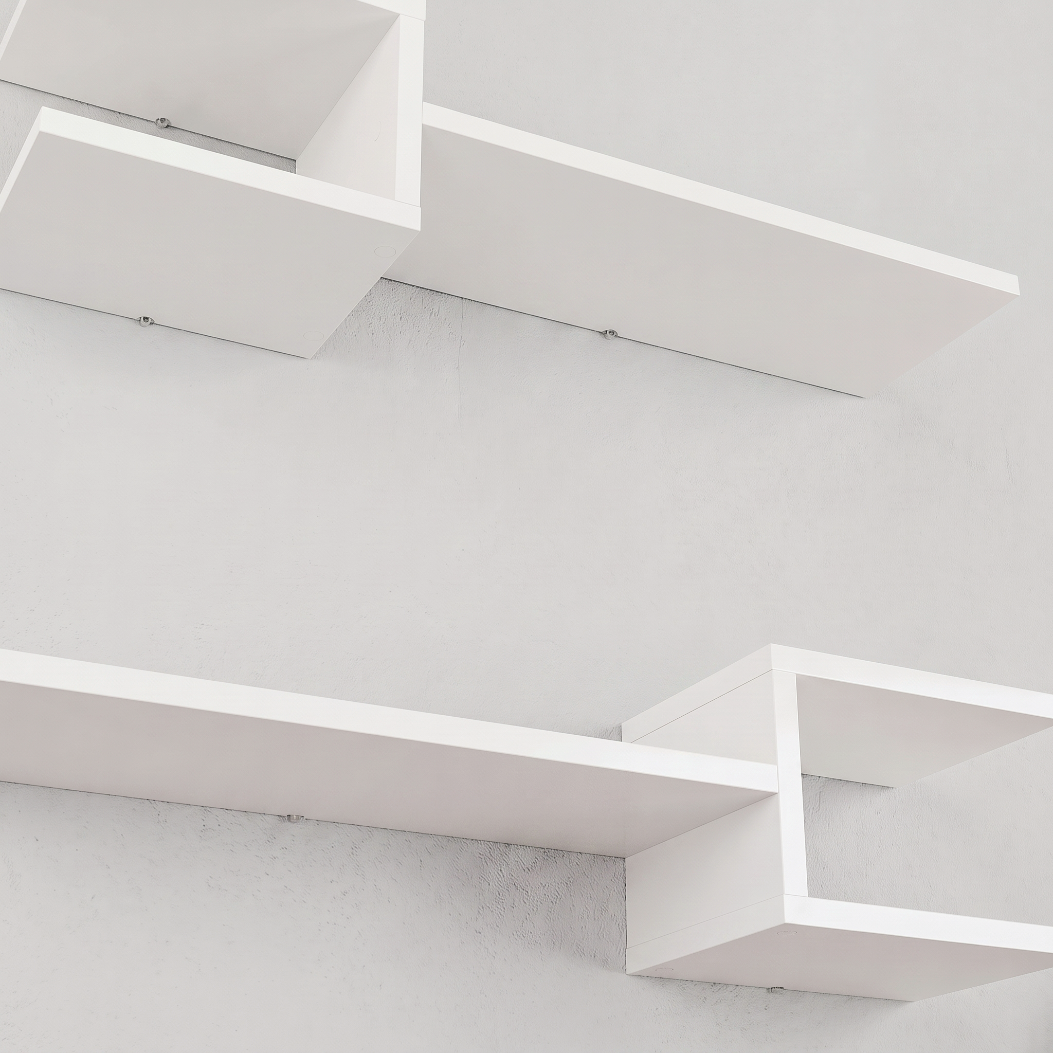 Fork Modern Floating Shelf Set 18.2cm Short – White