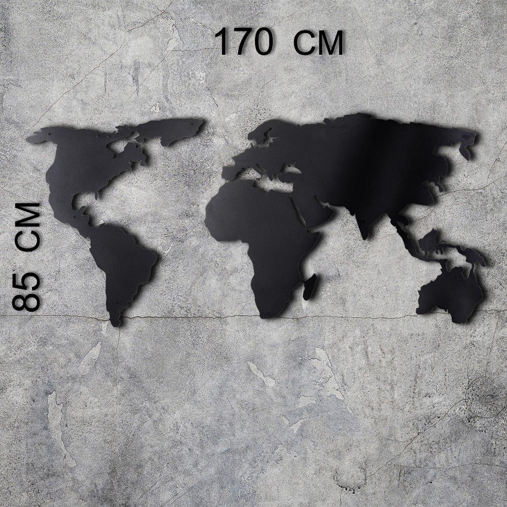 WORLD MAP SILHOUETTE XL - BLACK