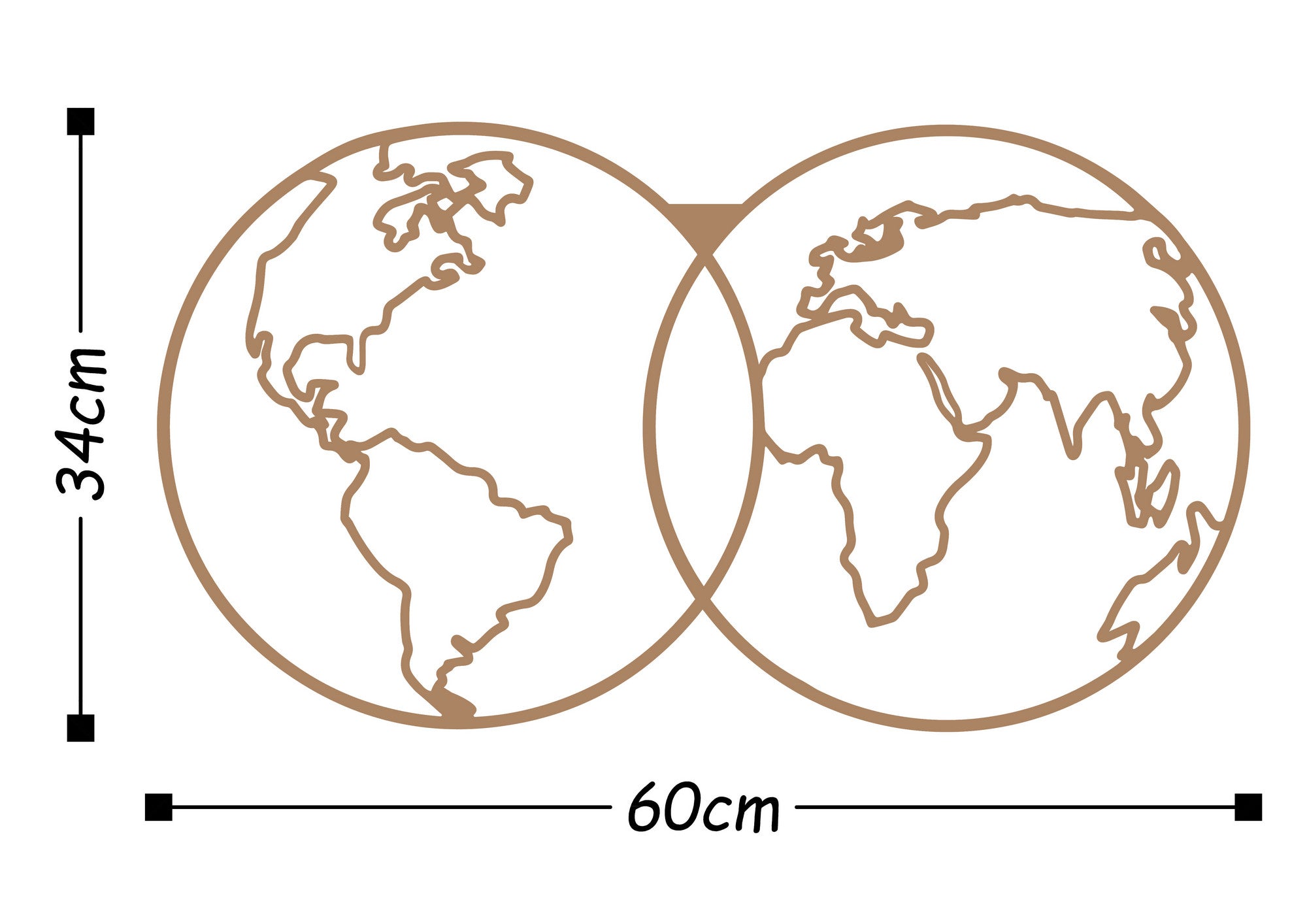 WORLD MAP - COPPER