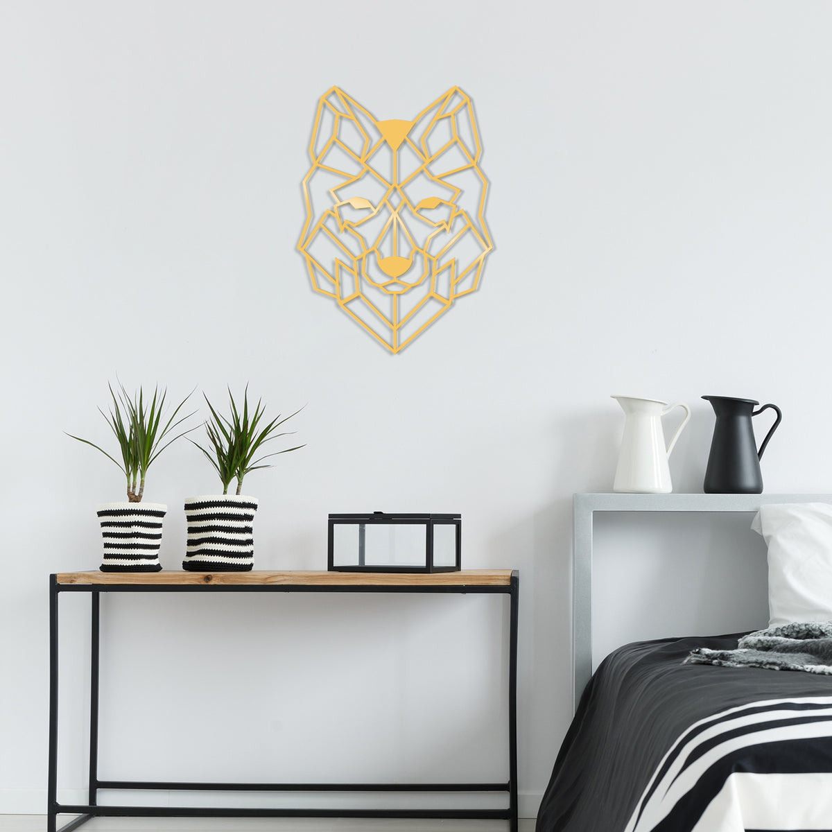 WOLF2 METAL DECOR - GOLD