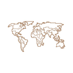 WORLD MAP METAL DECOR 6 - COPPER