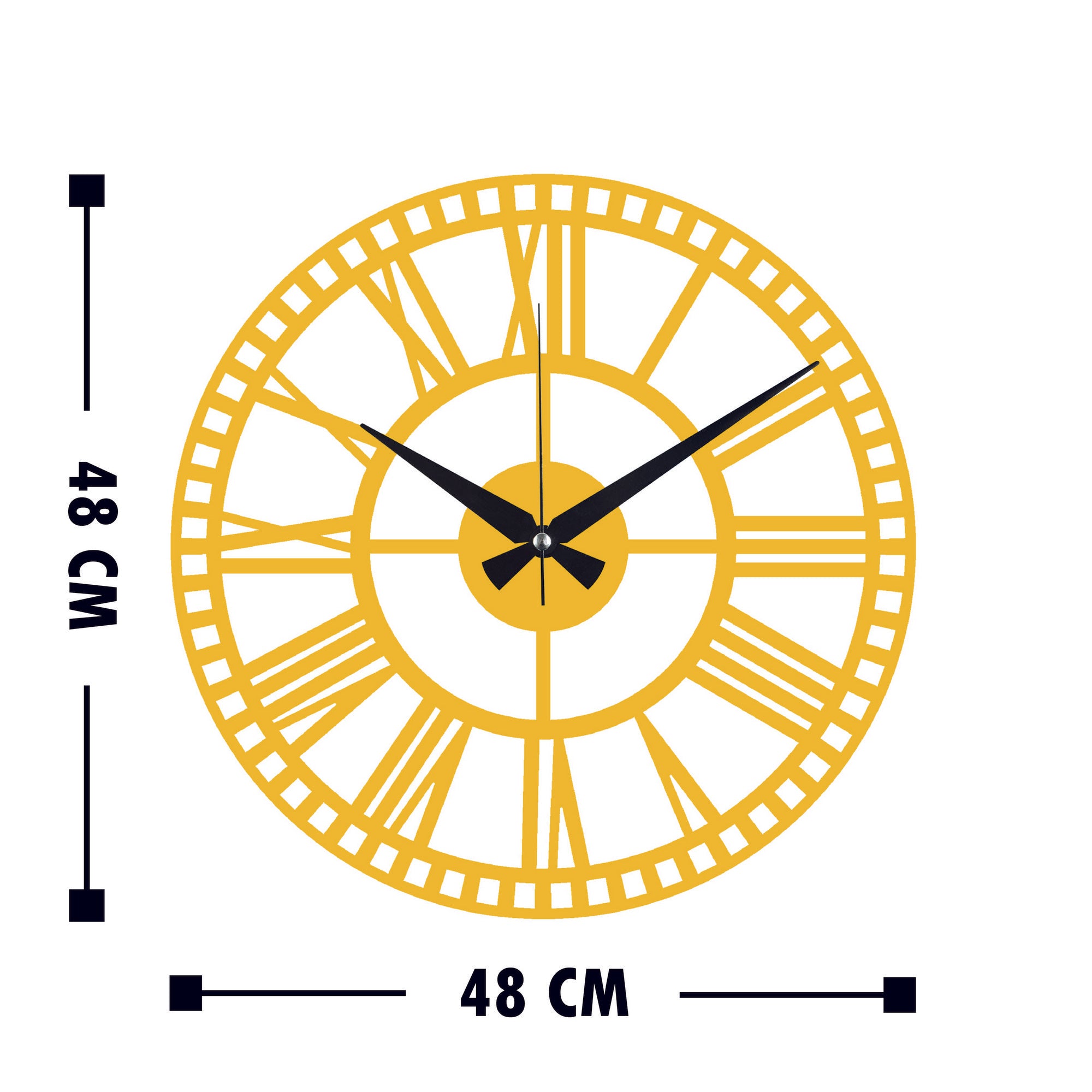 Elegant Gold Metal Wall Clock 10 inch