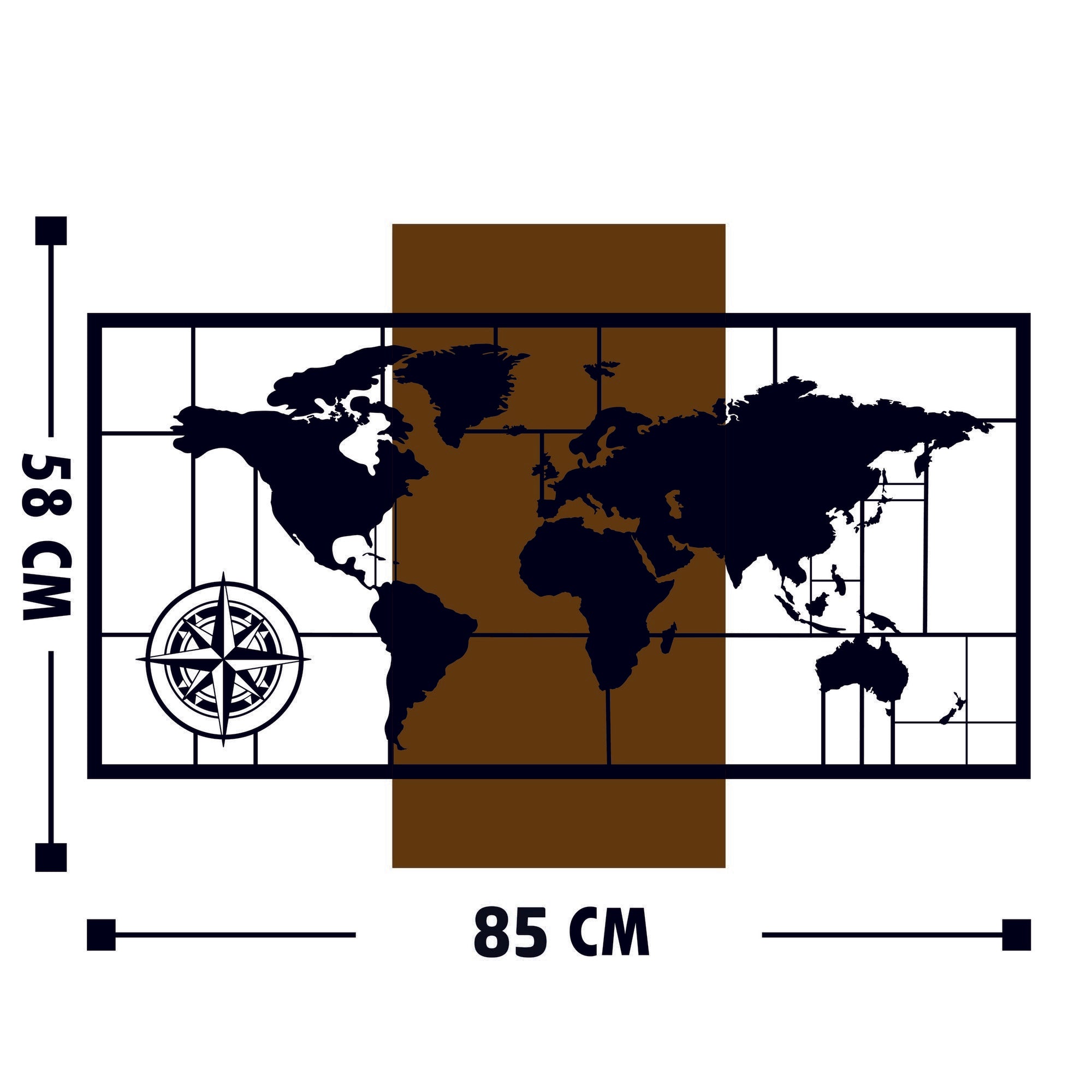  World Map With Compass