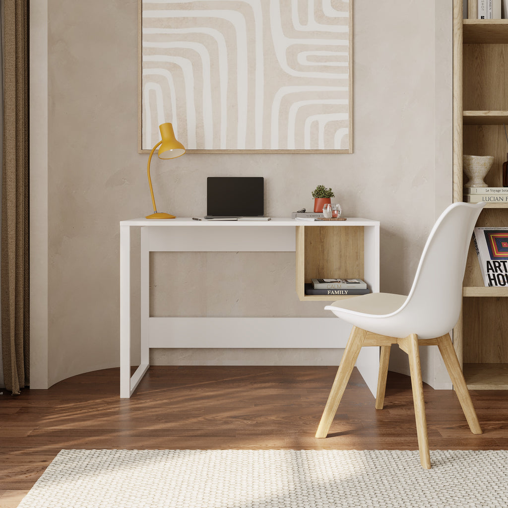 decortie Model 4 Working Table - White / Oak / White / Oak