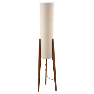 Tripod Floor Lamp 130cm | Natural Linen Shade, Dark Wood Legs
