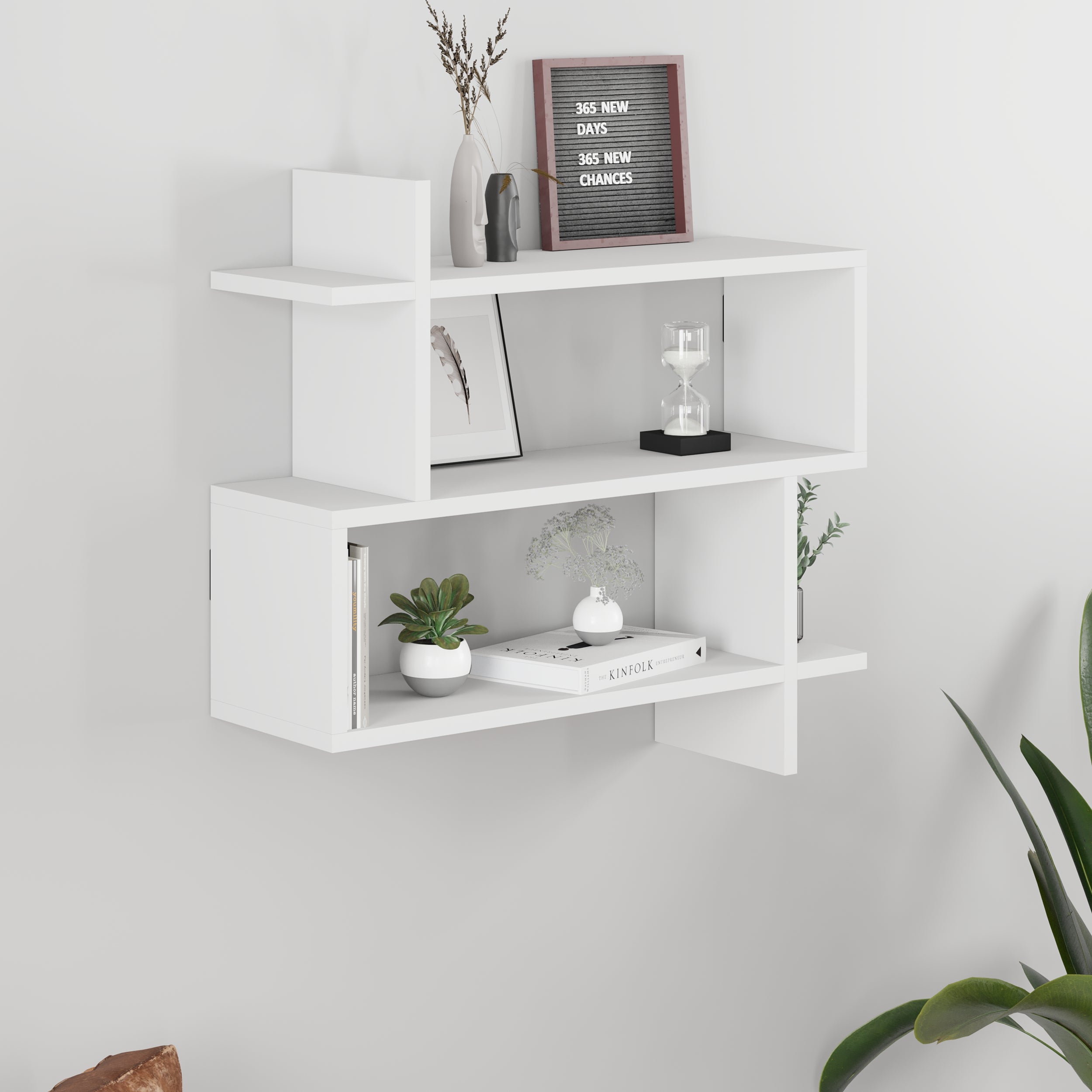 Paralel Wall Mounted Modern Bookcase Display Unit Medium W 70 cm - Decortie