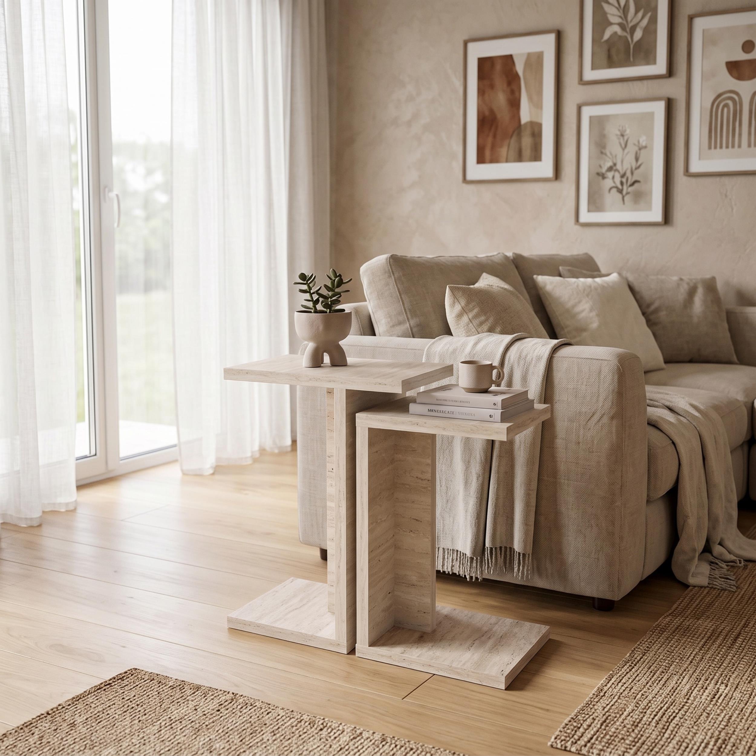 Nero C-Shaped Multipurpose Nesting Side Table - Additional Image 15