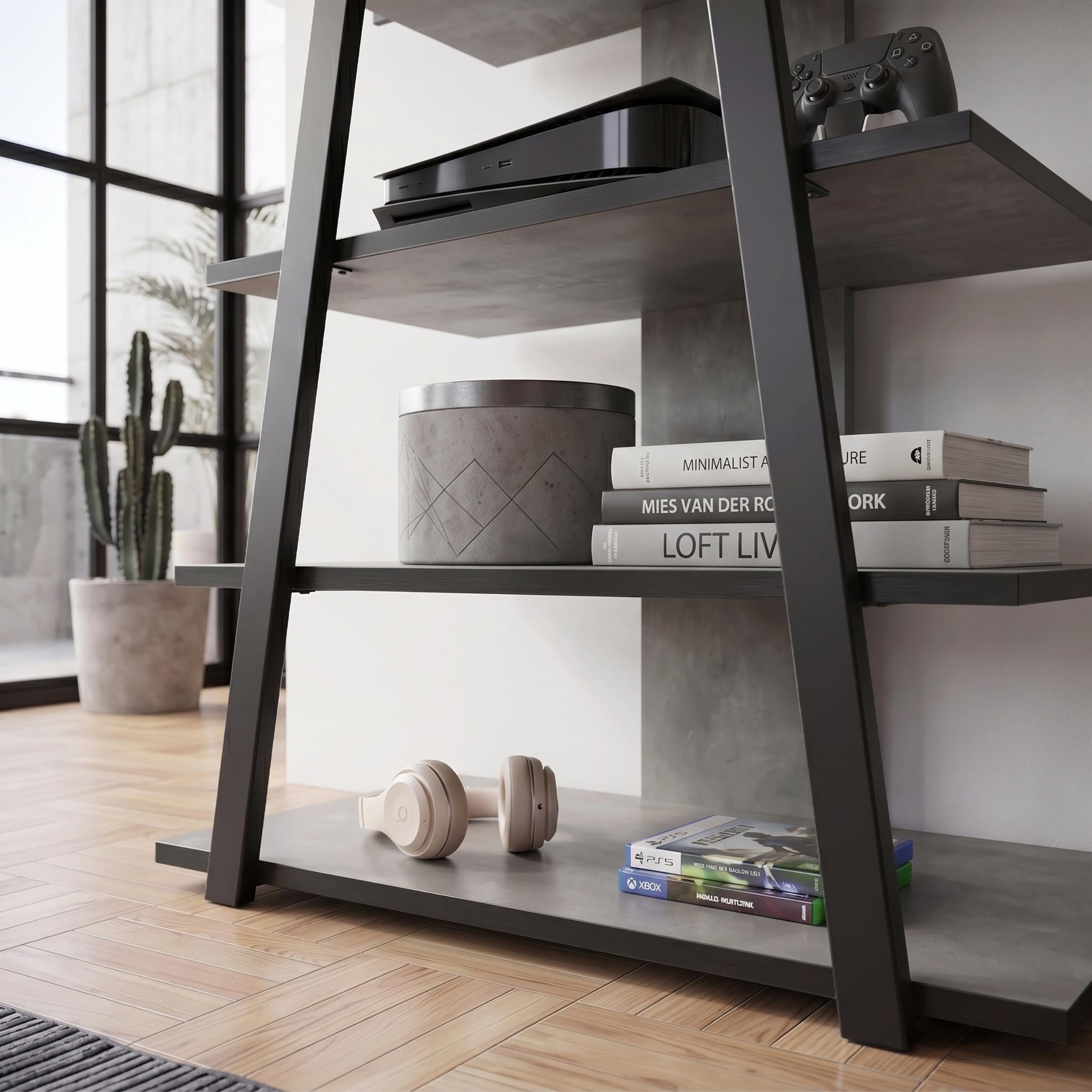 Lyno Angled Mini TV Entertainment Unit with Open Shelves - Additional Image 7