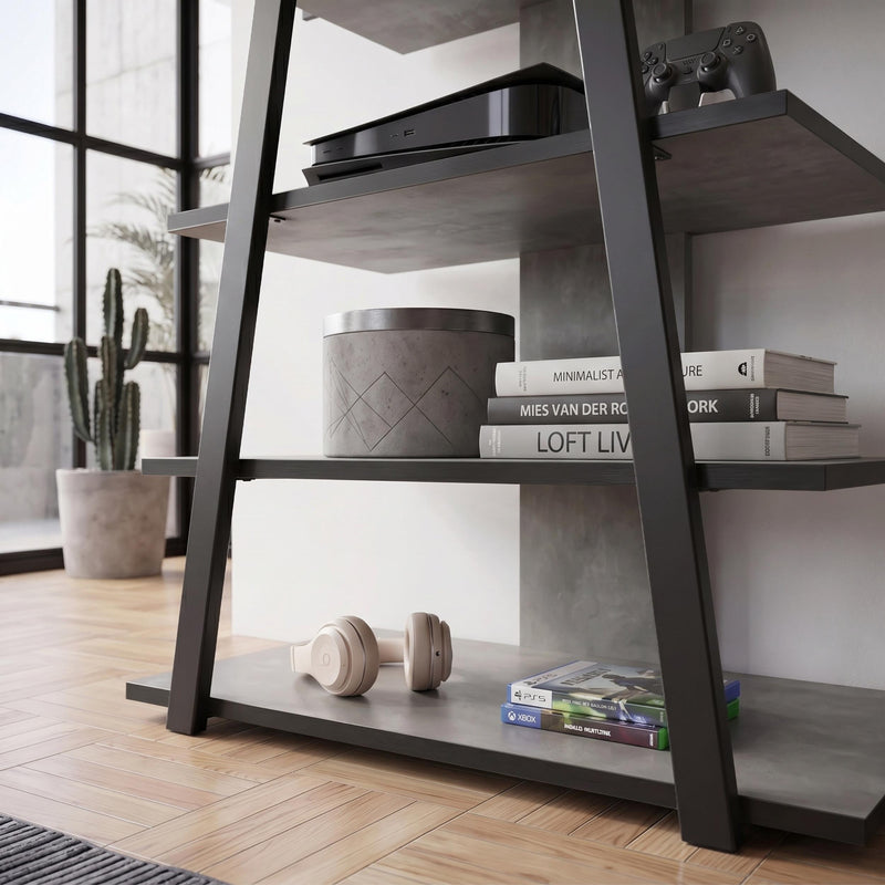 Lyno Angled Mini TV Entertainment Unit with Open Shelves - Additional Image 7