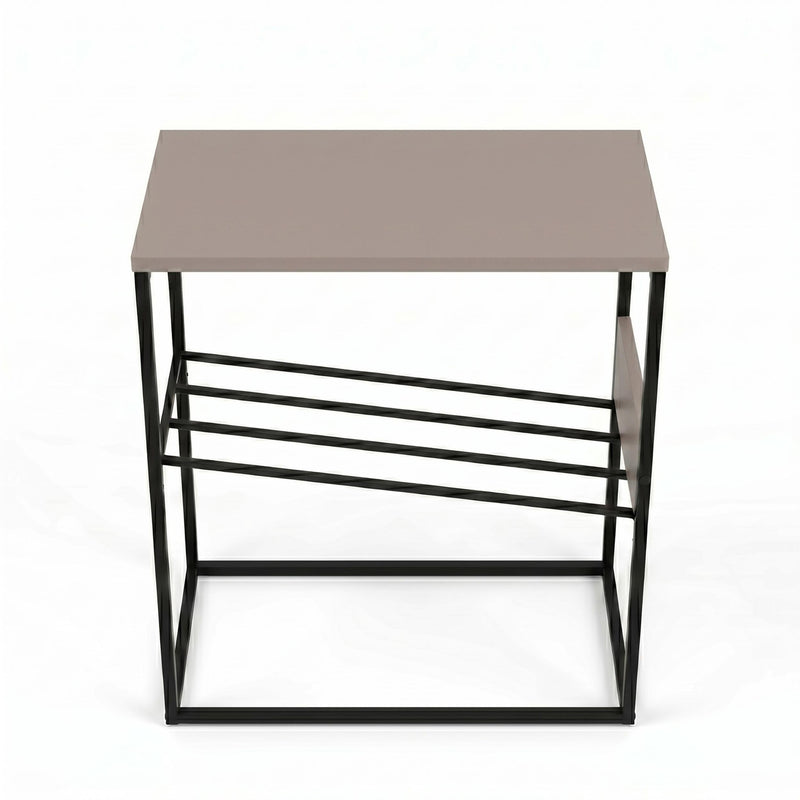 Tenol Modern Side Table with Metal Angled Shelf - Additional Image 12