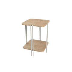 Notus 2-Tier Side Table with Shelf – Sapphire Oak