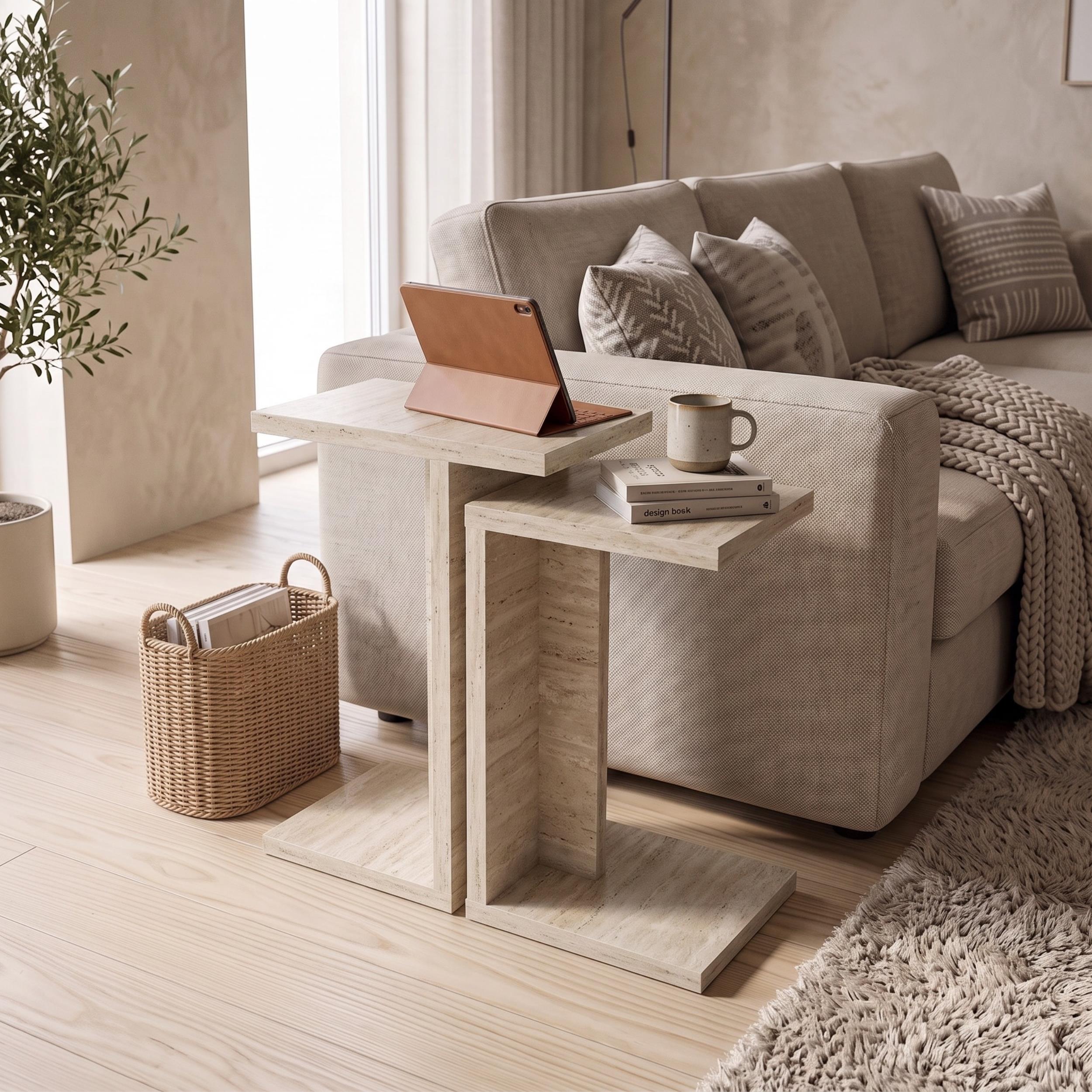 Nero C-Shaped Multipurpose Nesting Side Table