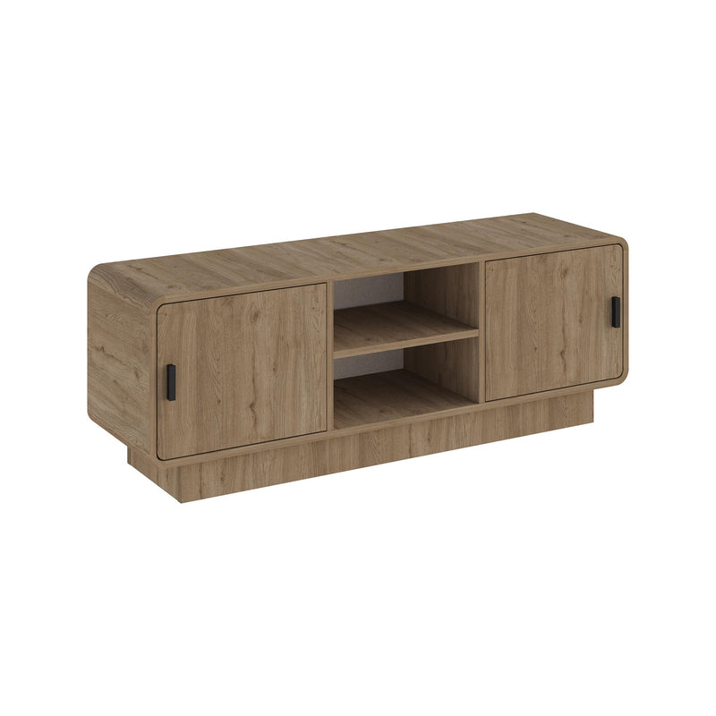 Rovel TV Unit Natural Oak with Storage and Shelves - Additional Image 1