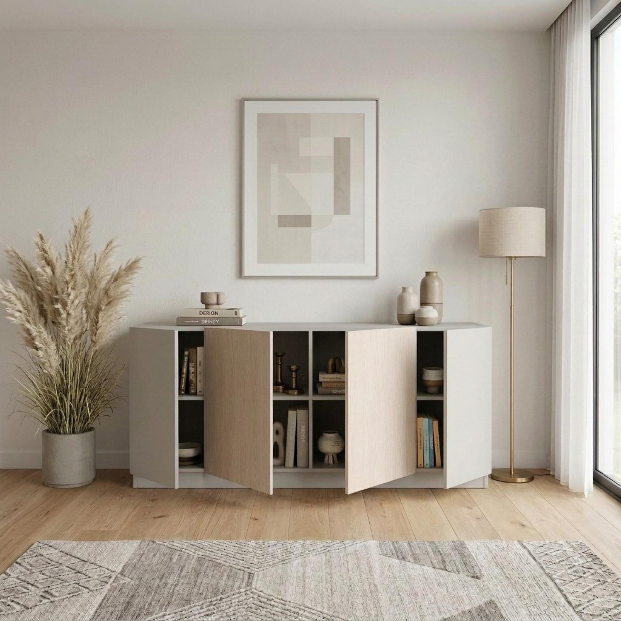 Victor Console Sideboard 4 Doors close-up detail
