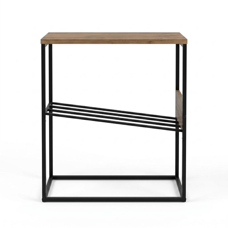 Tenol Modern Side Table with Metal Angled Shelf - Additional Image 9