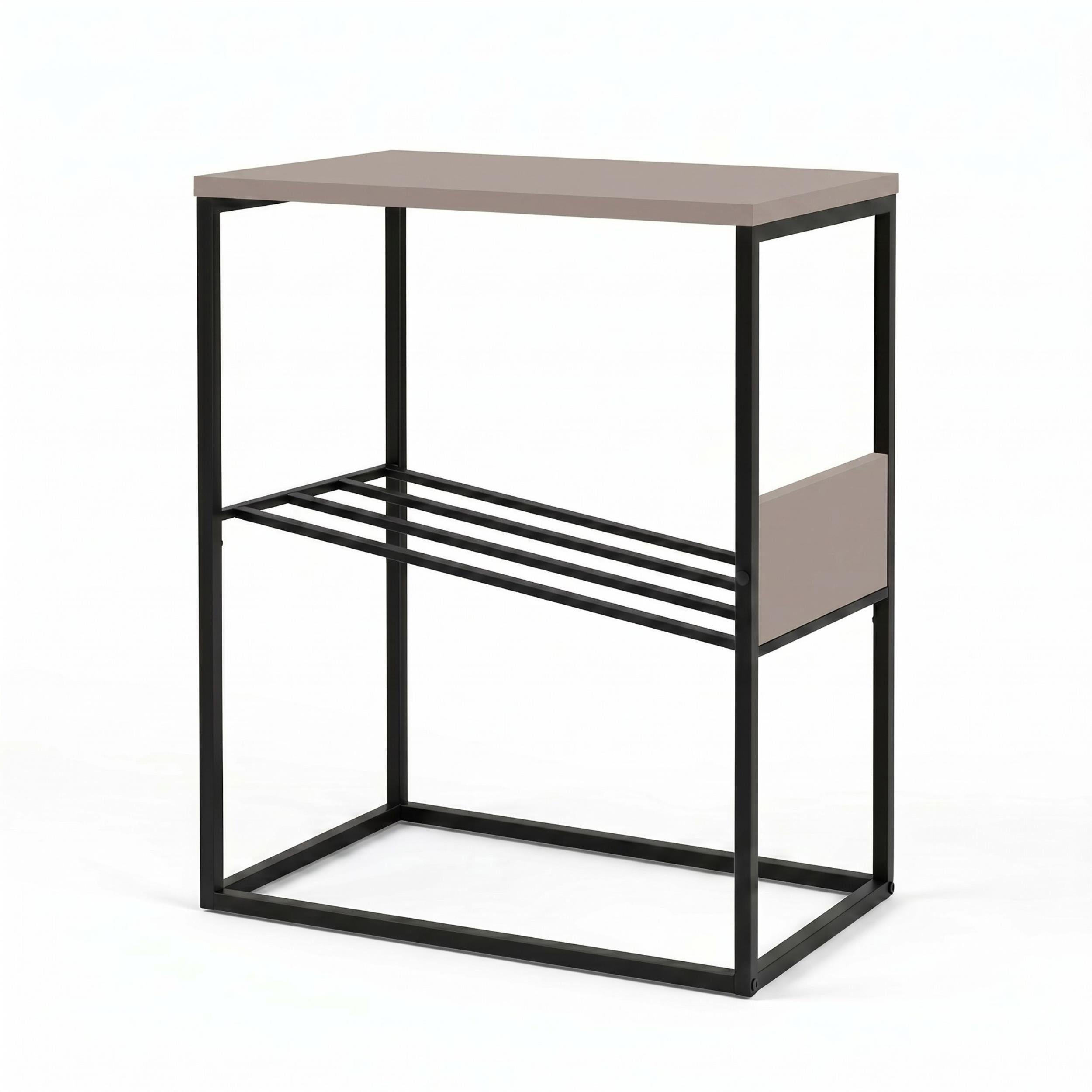 Tenol Modern Side Table with Metal Angled Shelf - Additional Image 2