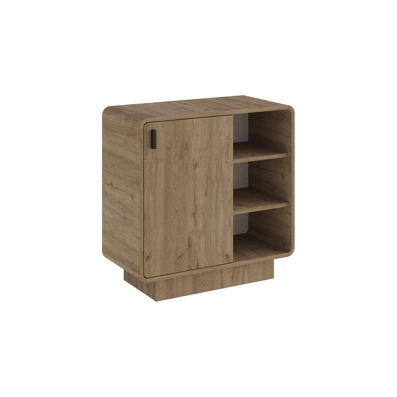 Rovel Round Edge Sideboard Natural Oak with Shelves - Additional Image 1