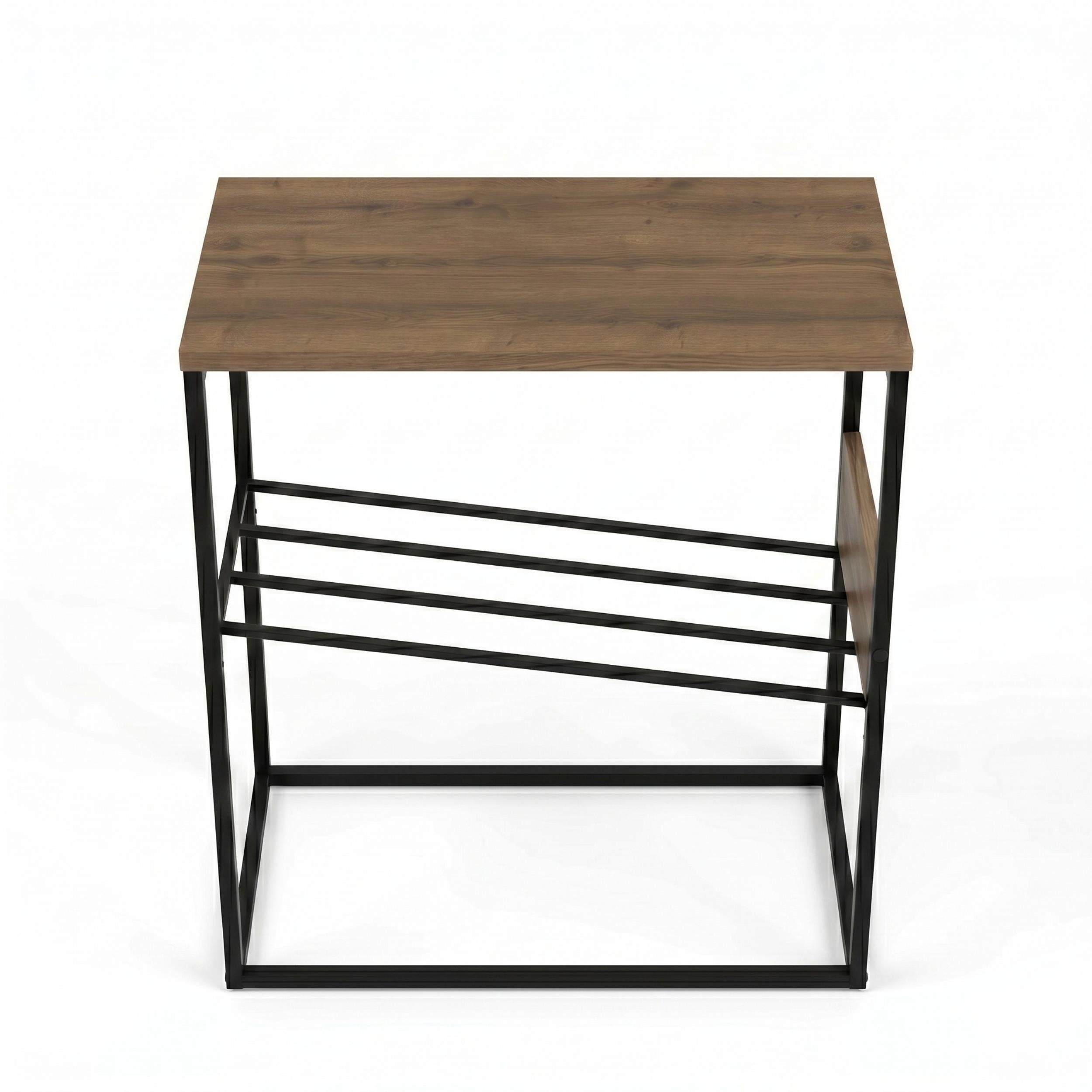 Tenol Modern Side Table with Metal Angled Shelf - Additional Image 11