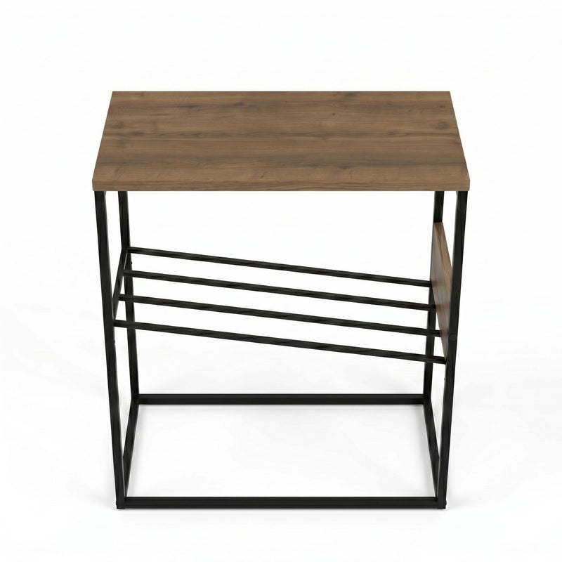 Tenol Modern Side Table with Metal Angled Shelf - Additional Image 11