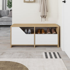 Nexus Modern Shoe Rack Storage 37 x 105 x 47 cm – Sapphire Oak,White