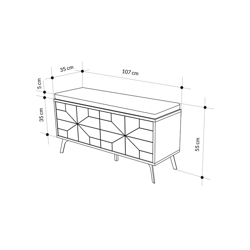 Dune Shoe Storage Bench – Modern Hallway Bench with Storage - Additional Image 8