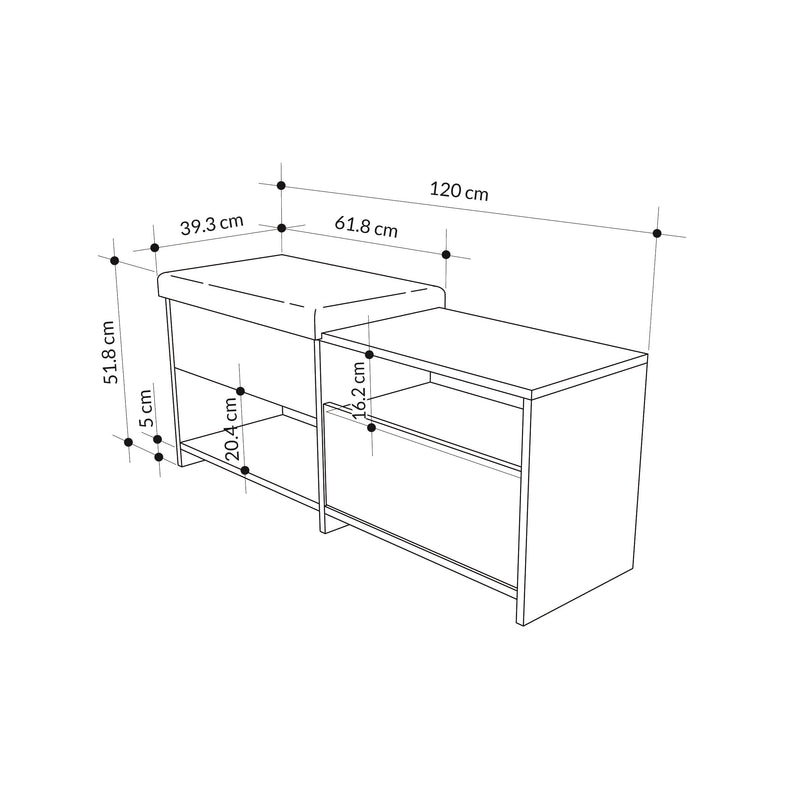 Filux Shoe Bench – Modern Hallway Bench with Storage - Additional Image 11