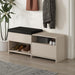 Filux Shoe Bench – Modern Hallway Bench with Storage – Sandstone