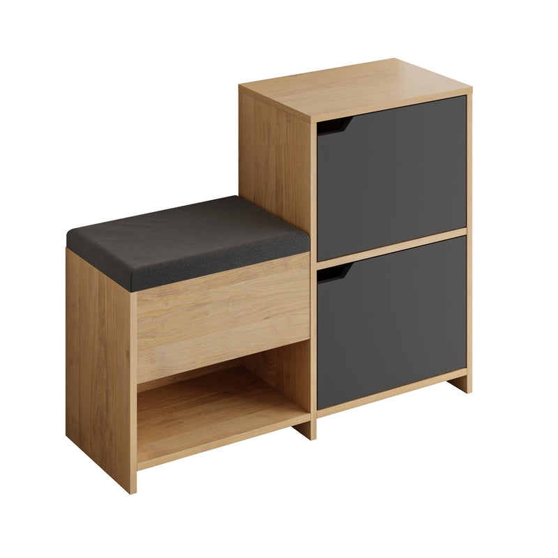 Haven Shoe Bench – 101cm Stair-Shaped Hallway Storage with Seat - Additional Image 1