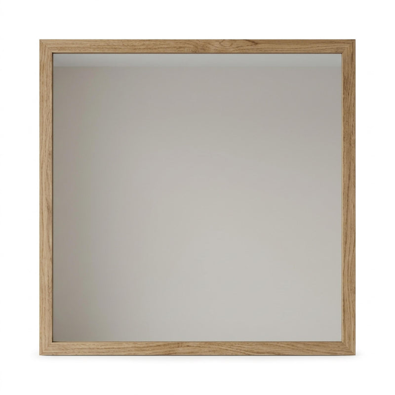 Mars Square Wall Mirror Whiskey Oak 86cm - Additional Image 1