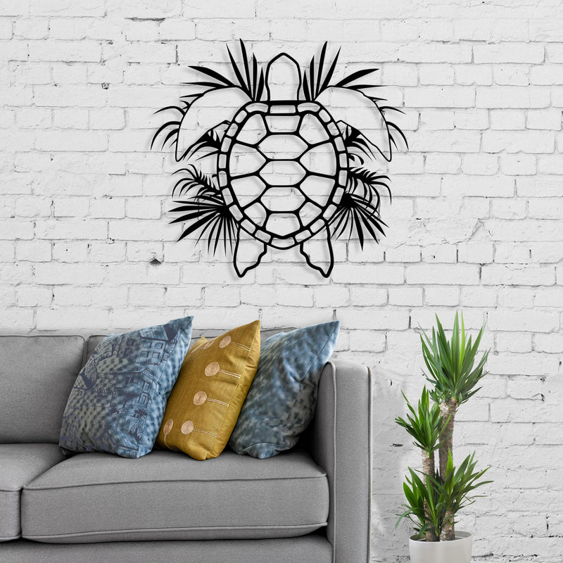 Caretta metal wall art, Texture Black, 50x47cm, hero product image