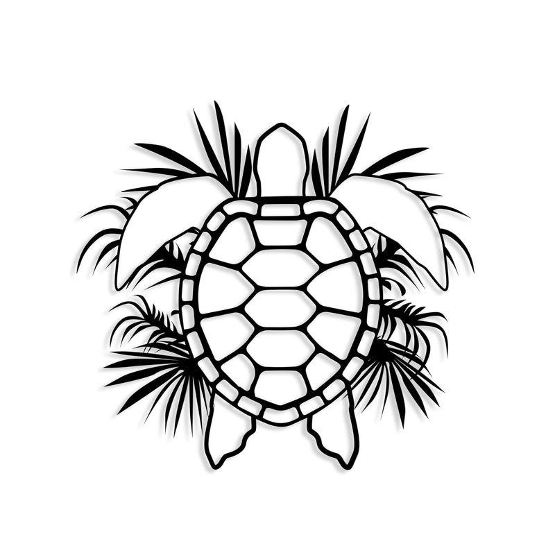 Caretta metal wall art in Texture Black, 50x47cm, on a plain white background