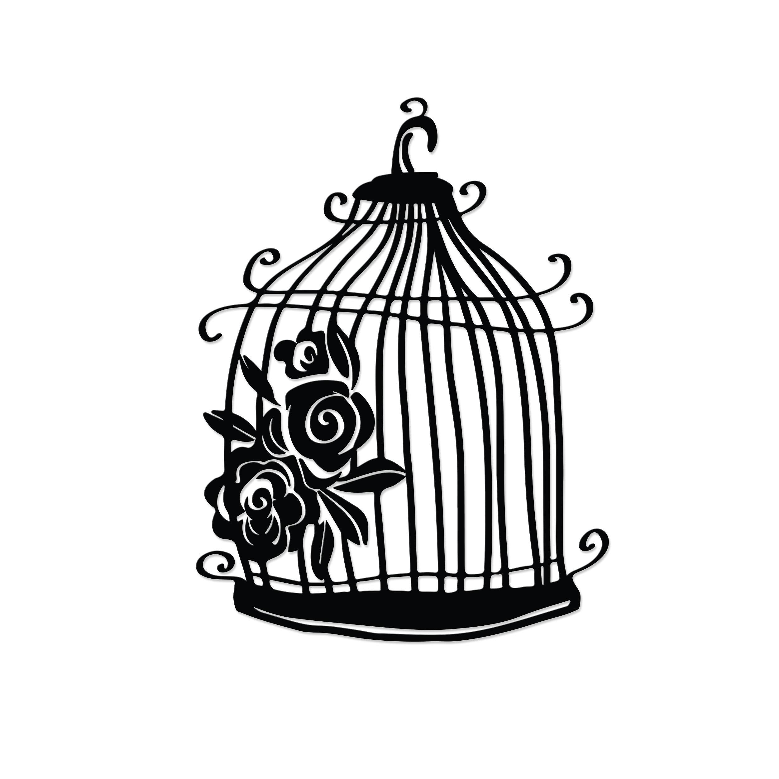 Cage metal wall art in Texture Black finish on a white background, 45x60cm