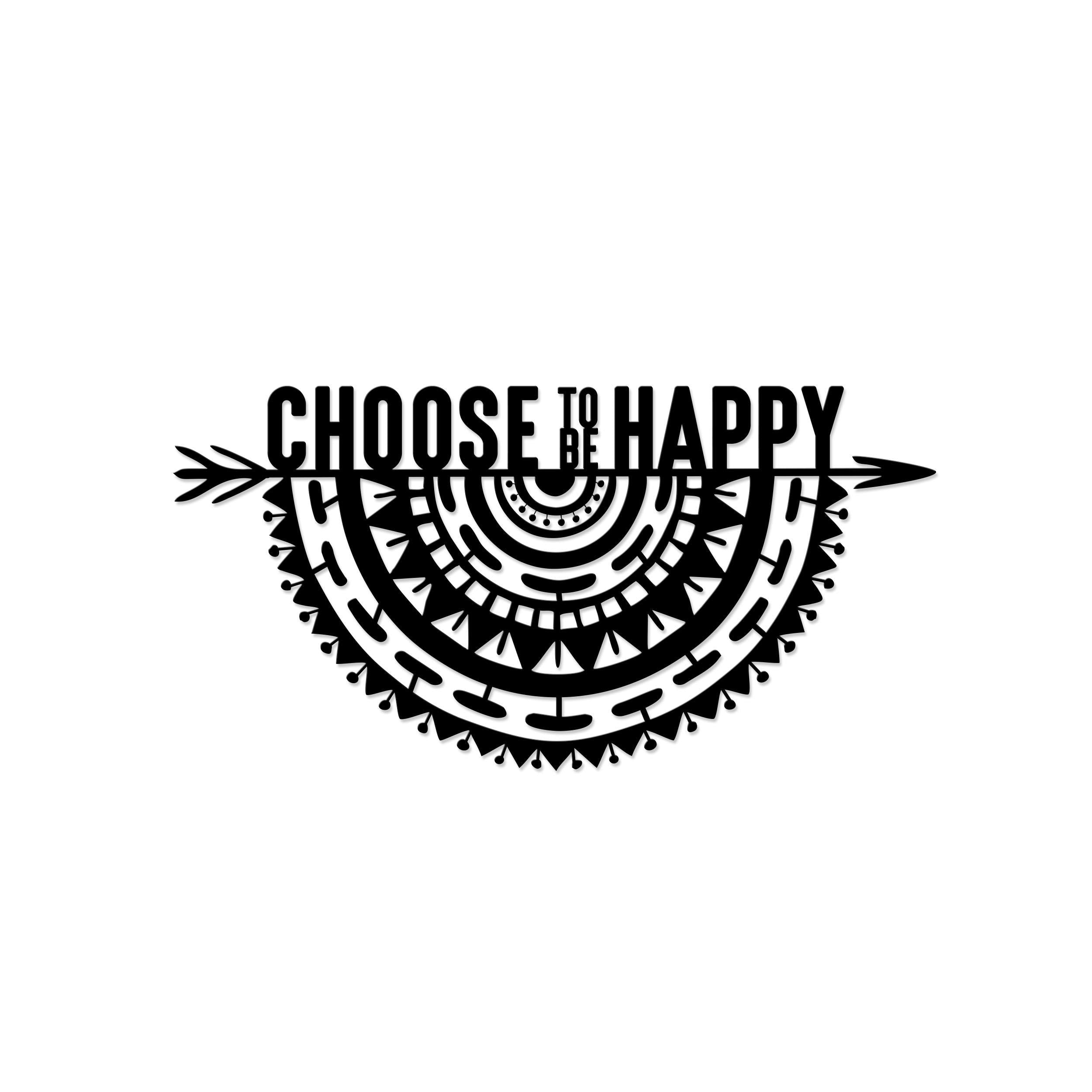 Choosetobe metal wall art in Texture Black finish on a white background, 60x30cm