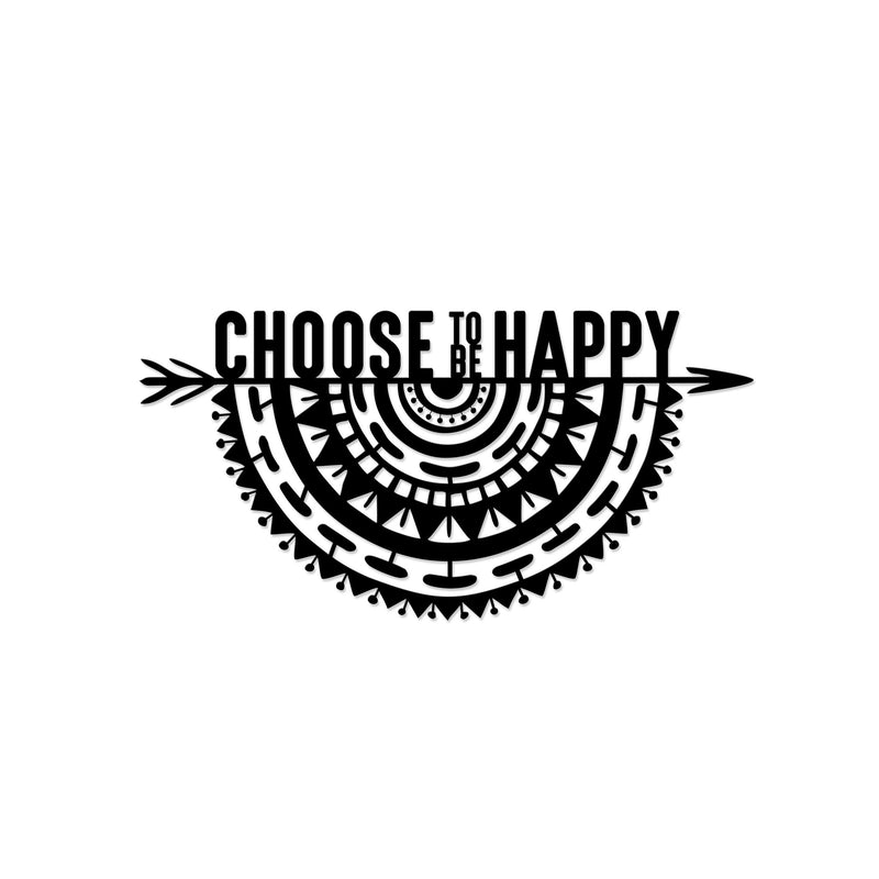 Choosetobe metal wall art in Texture Black finish on a white background, 60x30cm