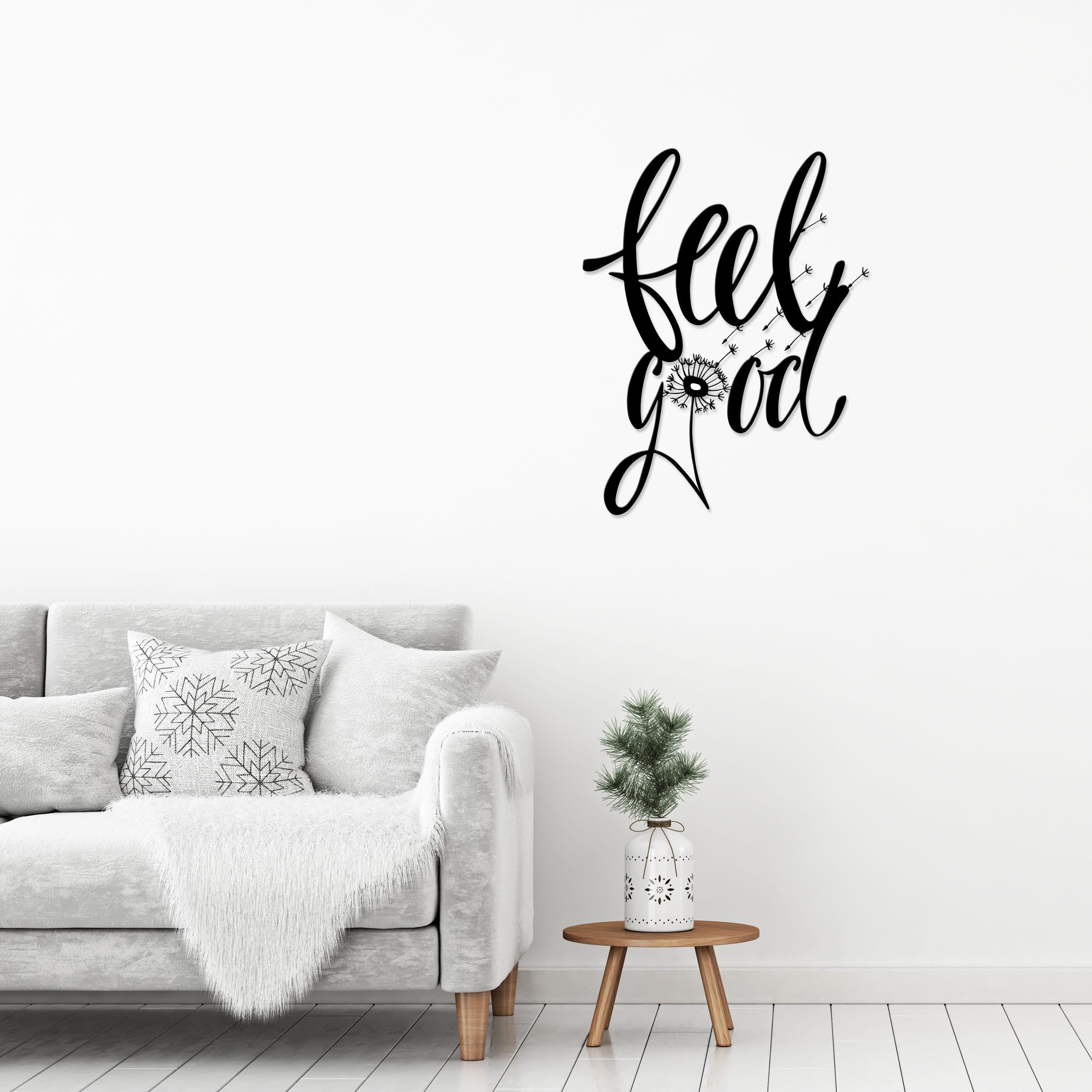 Feelgood metal wall art in Texture Black, 47x60cm